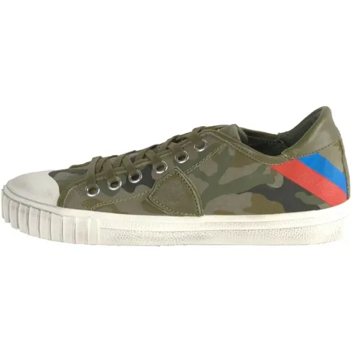 Camouflage Leather Sneakers , female, Sizes: 7 UK, 6 UK - Philippe Model - Modalova