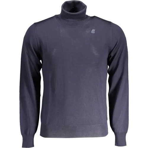 Blauer Pullover mit langen Ärmeln und Logo , Herren, Größe: 3XL - K-way - Modalova