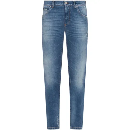 Skinny Jeans mit Maioliche Print Details - Dolce & Gabbana - Modalova