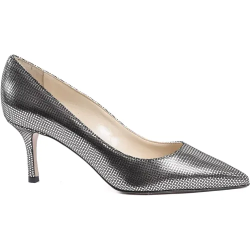 Silver Leather High Heel Pumps , female, Sizes: 5 UK - 19v69 Italia - Modalova