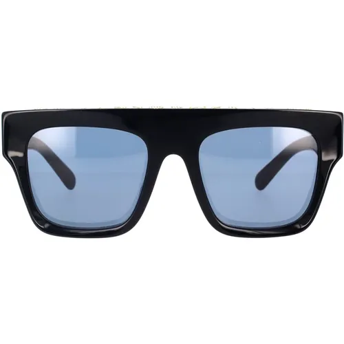 Quadratische Bio-Acetat Sonnenbrille in Schwarz mit Dunkelgrauen Gläsern , unisex, Größe: 54 MM - Stella Mccartney - Modalova