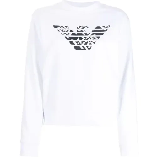 Fashionable Eagle Print Women`s Sweatshirt , female, Sizes: S, M - Emporio Armani - Modalova