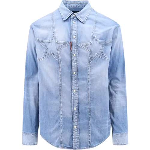 Ss24 Men's Shirt with Mother of Pearl Buttons , male, Sizes: M - Dsquared2 - Modalova