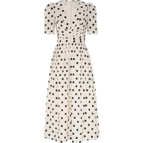 Midi Kleid mit Polka Dots und Plunge-Ausschnitt , Damen, Größe: L - Zimmermann - Modalova