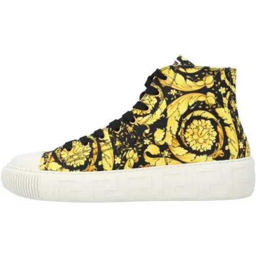 Cotton sneakers , male, Sizes: 10 UK - Versace - Modalova