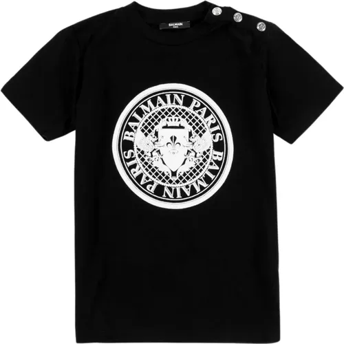 Velvet Crest T-Shirt Balmain - Balmain - Modalova