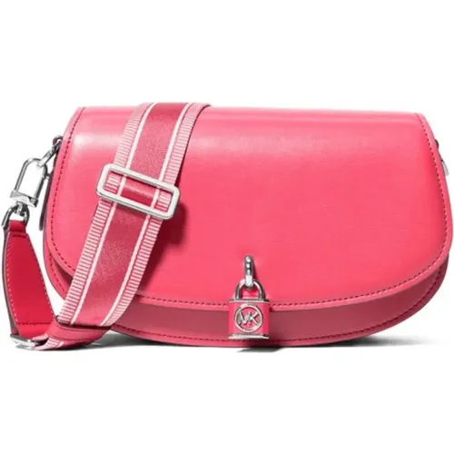 Rosa Leder Crossbody Tasche mit MK Schloss Detail - Michael Kors - Modalova