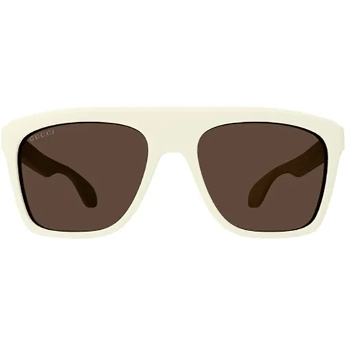 Weiße Sonnenbrille für Frauen , Damen, Größe: 57 MM - Gucci - Modalova
