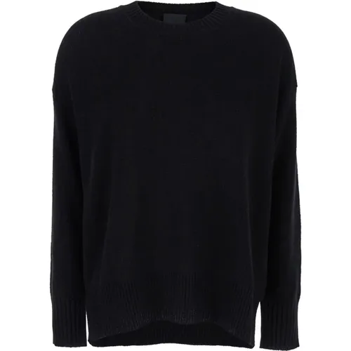 Kaschmir Crewneck Pullover Schwarz , Damen, Größe: M - Plain Units - Modalova