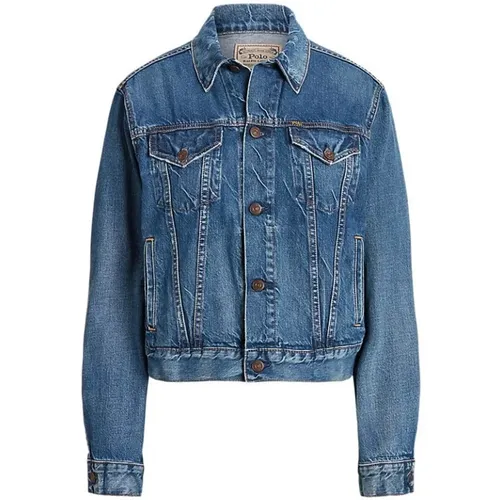 Blaue Jeansjacke mit Knöpfen , Damen, Größe: S - Ralph Lauren - Modalova