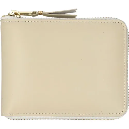Off White Leather Zip Wallet , unisex, Sizes: ONE SIZE - Comme des Garçons - Modalova