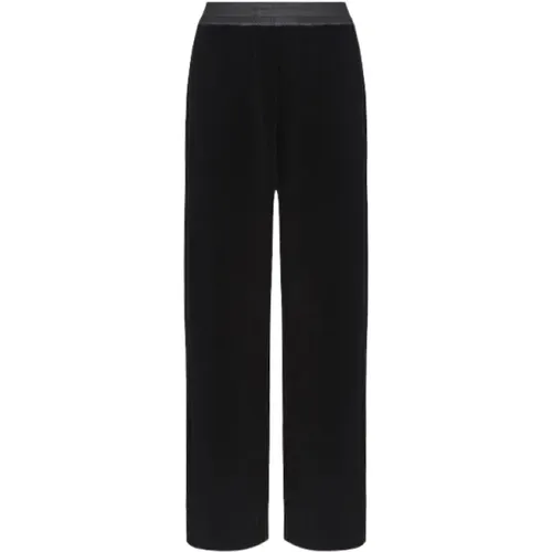 Velvet Palazzo Pants , female, Sizes: M, XL, 2XL, L - Emporio Armani - Modalova