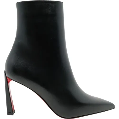 Leather Ankle Boots with Suede Inserts , female, Sizes: 3 1/2 UK - Christian Louboutin - Modalova