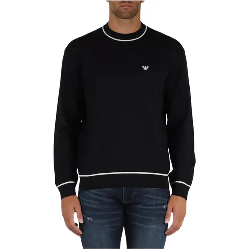 Virgin Wool Crewneck Sweater , male, Sizes: XL, 2XL, 3XL, L - Emporio Armani - Modalova