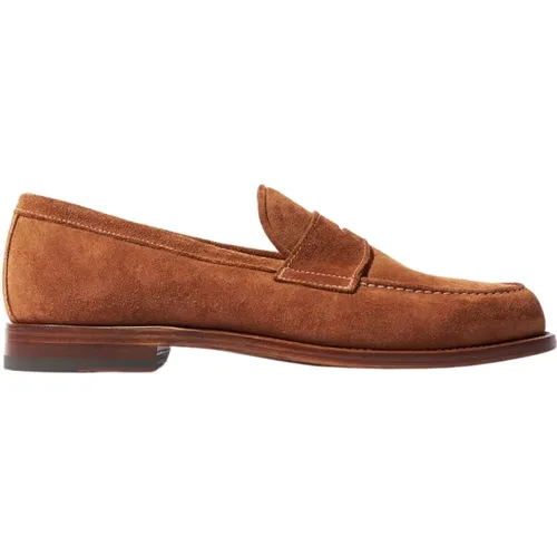 Tan Suede Penny Loafer , Herren, Größe: 39 EU - Scarosso - Modalova