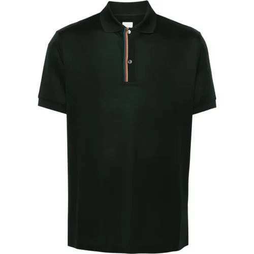 Blaues Poloshirt mit Signature Stripe Trim - Paul Smith - Modalova