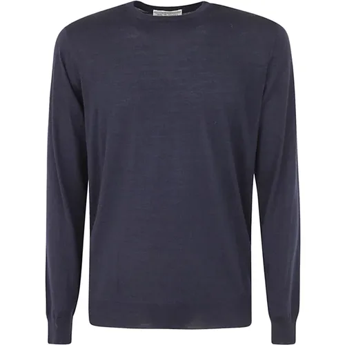 Wool Silk Cashmere Long Sleeves Crew Neck Sweater , male, Sizes: 2XL, L, S, M, XL - Filippo De Laurentiis - Modalova