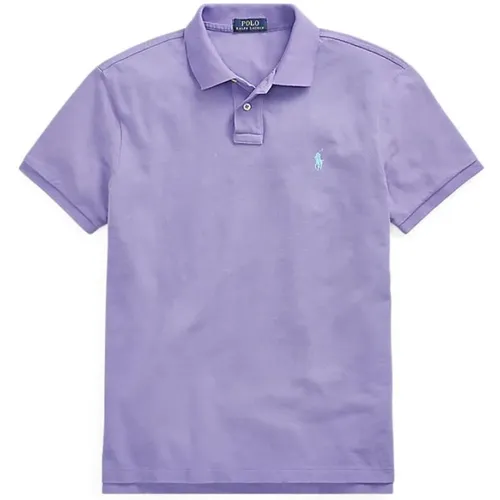 Lila Polo Shirt mit Pony Logo , Herren, Größe: M - Ralph Lauren - Modalova