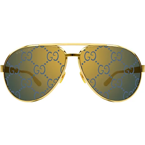 Metallic Sunglasses for Women , female, Sizes: 64 MM - Gucci - Modalova