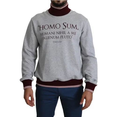 Latin Phrase Print Turtleneck Sweater - Dolce & Gabbana - Modalova