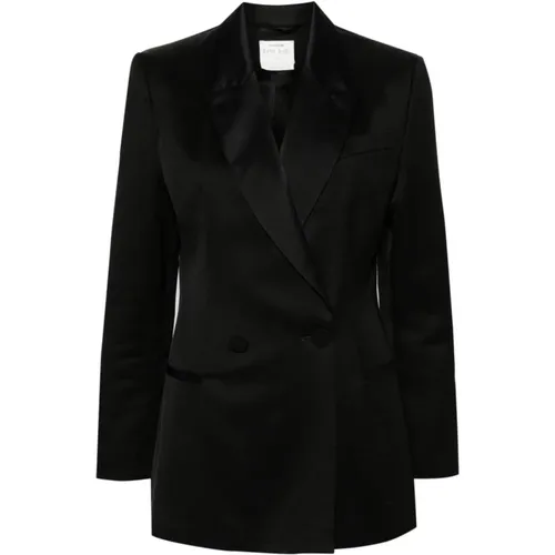 Double-Breasted Jacket with Peak Lapels , female, Sizes: M - Forte Forte - Modalova