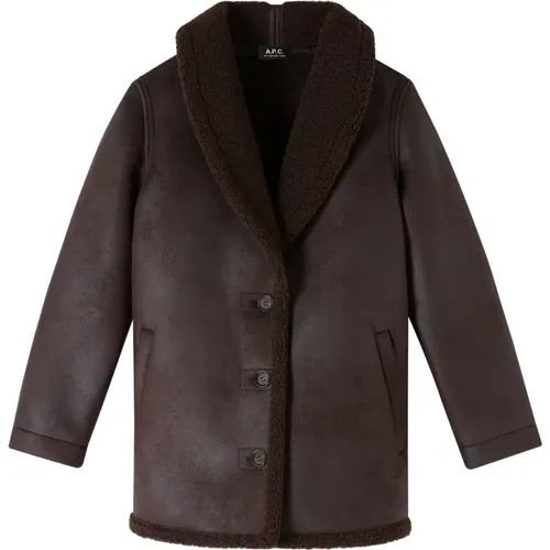 Faux Shearling Coat Button Closure Side Pockets , female, Sizes: S, XS - A.p.c. - Modalova