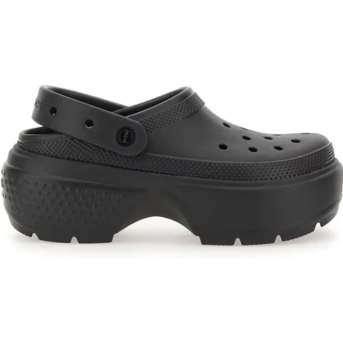 Schwarze Sandalen , Damen, Größe: 37 EU - Crocs - Modalova