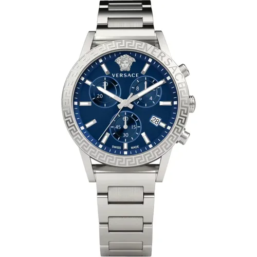 Sport Tech Chronograph Edelstahl Uhr , Damen, Größe: ONE Size - Versace - Modalova