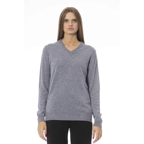 Long Sleeve V-Neck Sweater , female, Sizes: S, L - Baldinini - Modalova