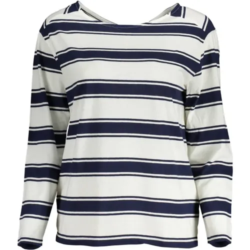 Weißes V-Ausschnitt Langarmshirt , Damen, Größe: XS - Gant - Modalova