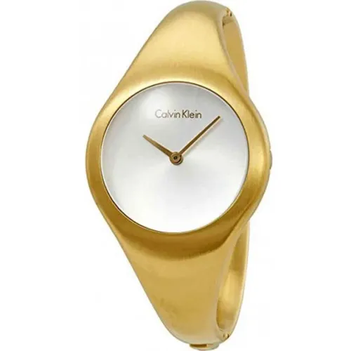 Timeless Quartz Watch with White Dial and 34mm Steel Case , female, Sizes: ONE SIZE - Calvin Klein - Modalova