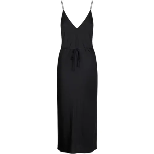 Schwarzes Midi Slip Kleid,Schwarze Kleider für Frauen - Calvin Klein - Modalova