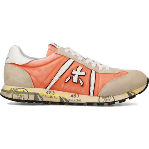 Vintage Edition Orange Nylon Leather Sneaker , male, Sizes: 8 UK, 10 UK - Premiata - Modalova