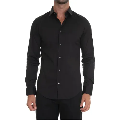 Long-sleeved cotton shirt , male, Sizes: S - Emporio Armani - Modalova