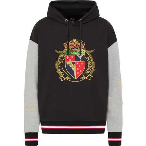 Oversize College Kapuzensweatshirt Dapra , Herren, Größe: S - carlo colucci - Modalova