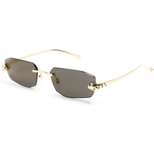 Gold Sunglasses for Everyday Use , unisex, Sizes: 56 MM - Cartier - Modalova