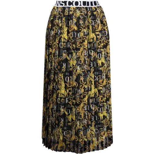 Chiffon skirt with logo print , female, Sizes: XS - Versace Jeans Couture - Modalova