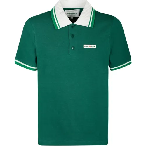 Pique Polo Green Shirt Casablanca - Casablanca - Modalova