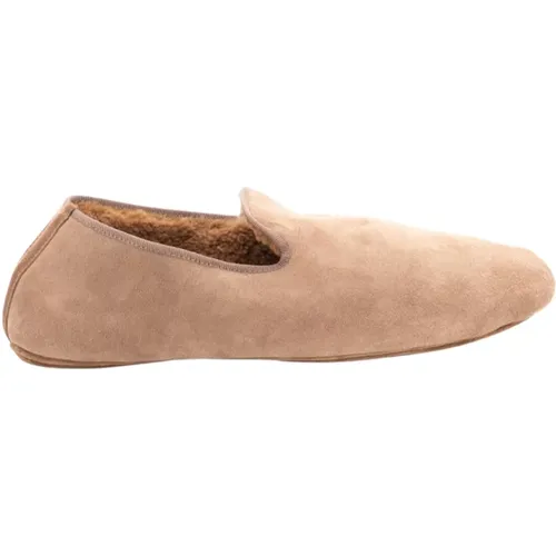Soft and Warm Italian Sheepskin Flat Shoes , female, Sizes: M - Henderson - Modalova