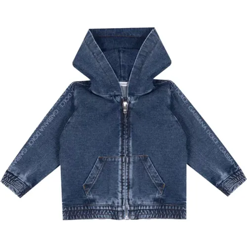 Kinder Blauer Zip-Up Hoodie Pullover - Dolce & Gabbana - Modalova