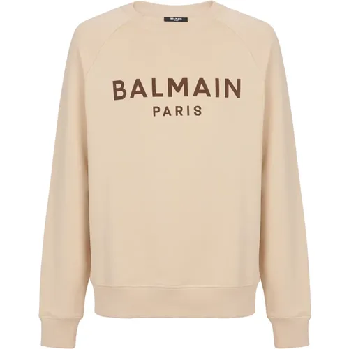 Paris printed sweatshirt , male, Sizes: S, M - Balmain - Modalova
