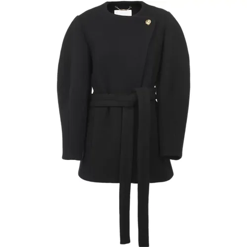 Wool Blend Coat with Self-Fabric Belt , female, Sizes: M - Chloé - Modalova