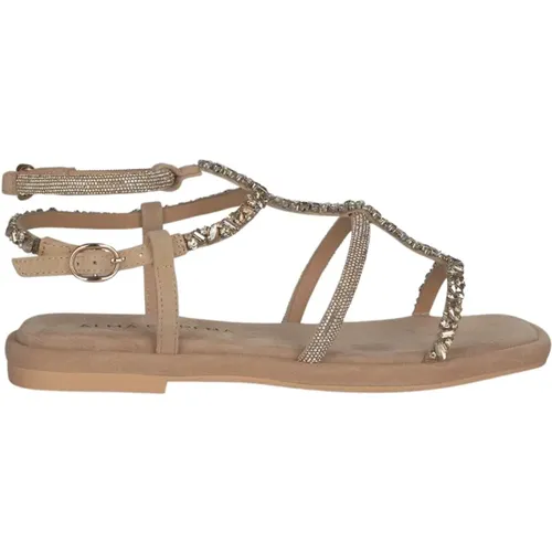 Double Bracelet Flat Sandal , female, Sizes: 5 UK - Alma en Pena - Modalova