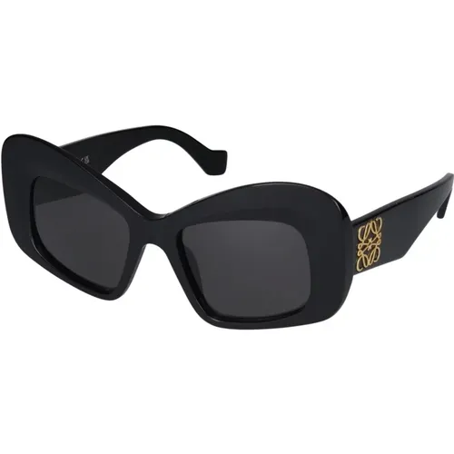 Stylische Sonnenbrille LW40128I,Braune Sonnenbrille mit Zubehör,LW40128I 01A Sunglasses - Loewe - Modalova