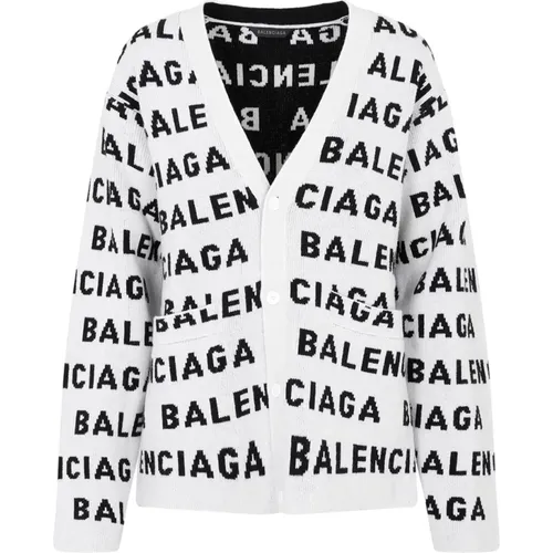 Wool Blend V-Neck Cardigan , female, Sizes: M - Balenciaga - Modalova