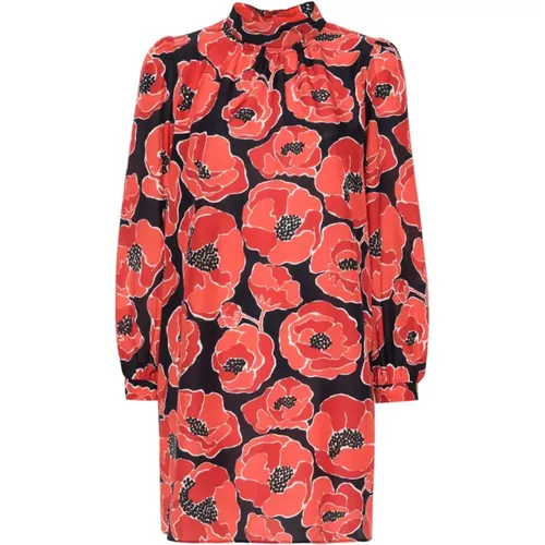 Poppies Print Polo Neck Dress , female, Sizes: XS, S - A.p.c. - Modalova