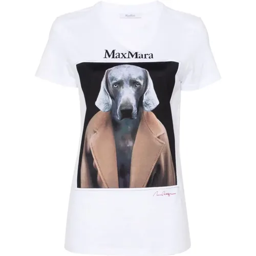Dog Print T-shirts and Polos , female, Sizes: L, XL, S, XS, M - Max Mara - Modalova