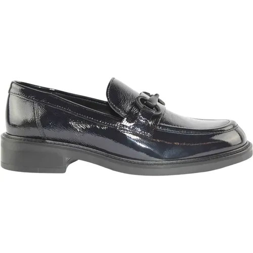 Blaue Naplak Loafer Schuhe , Damen, Größe: 37 EU - Marco Ferretti - Modalova
