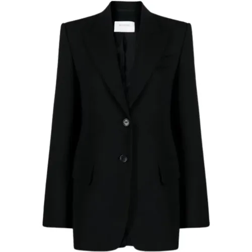 Schwarzer Wollstretch-Blazer - SPORTMAX - Modalova