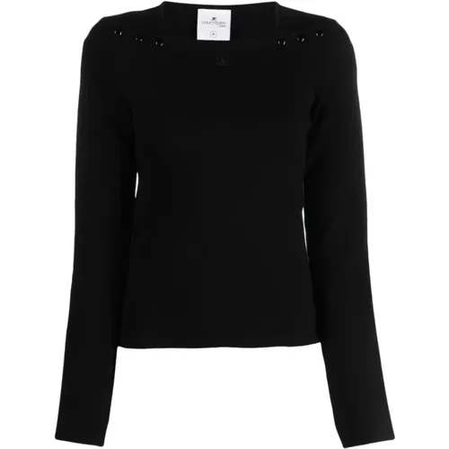 Schwarzer Milano Strickpullover , Damen, Größe: XS - Courrèges - Modalova